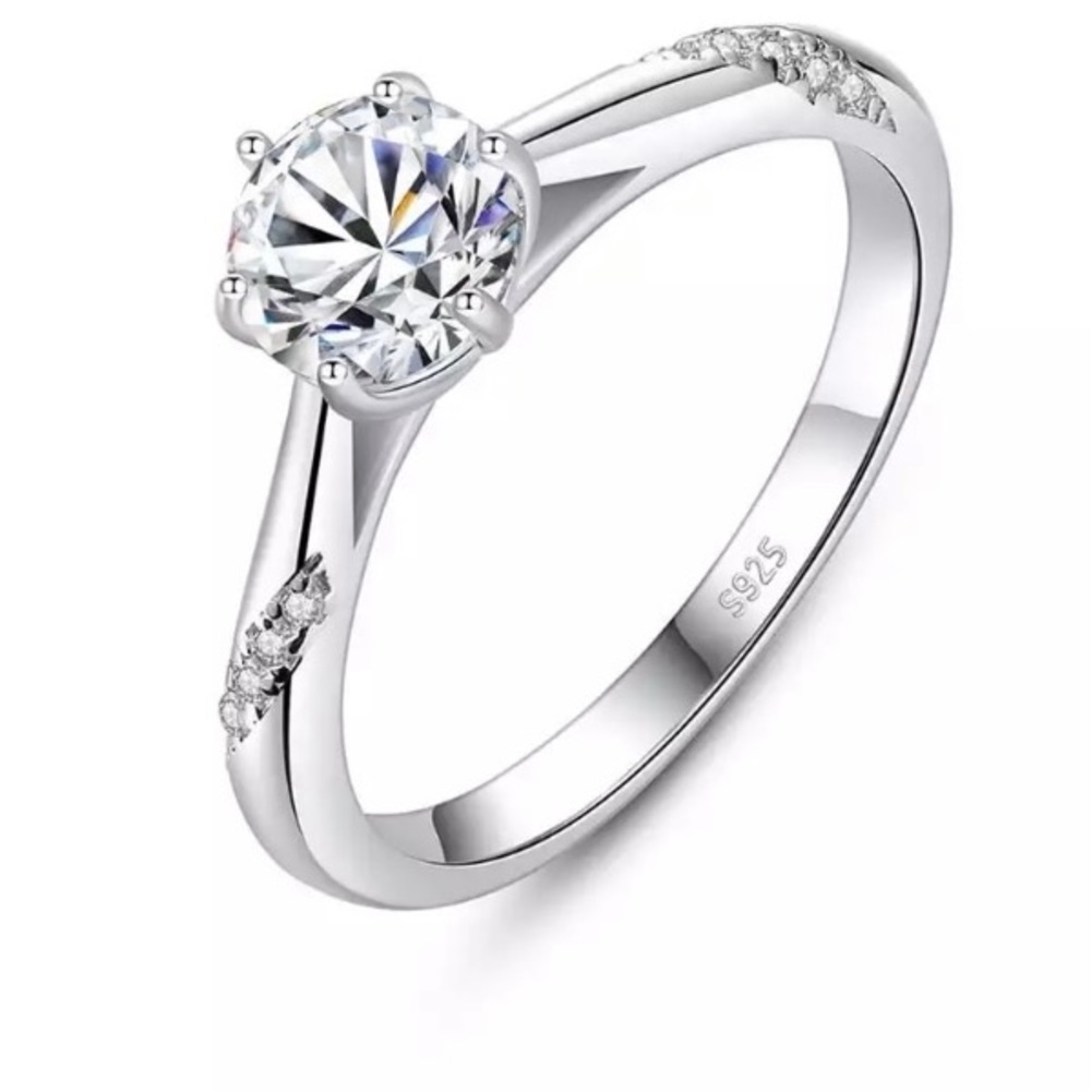Moissanite diamond engagement wedding bridal ring